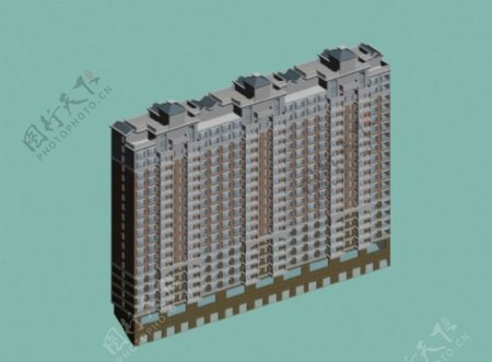 塔式高层住宅建筑3D模型