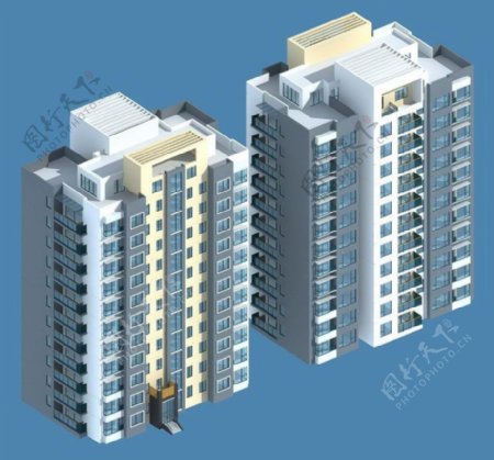 塔式住宅楼3D模型