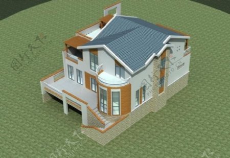 华丽独栋多层别墅3D模型