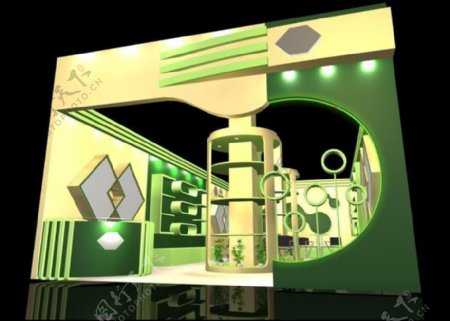 绿色展厅max模型