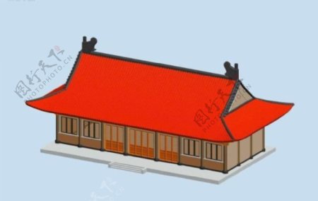 中国红顶古建筑模型