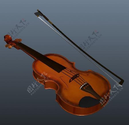 高档小提琴的3D模型