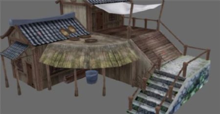阶梯房屋游戏模型素材