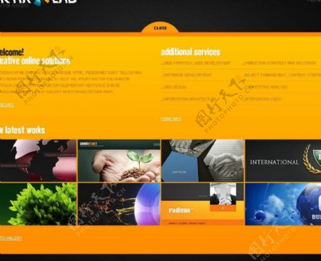 活力橙色商务网页动画模板