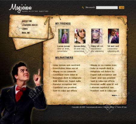 神奇的魔术网页模板