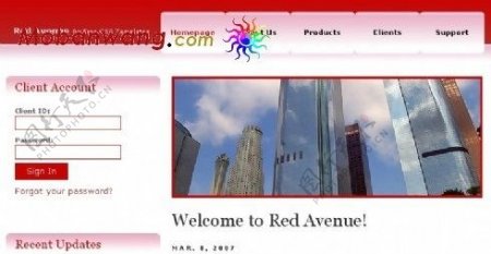 红色企业日志网页模板
