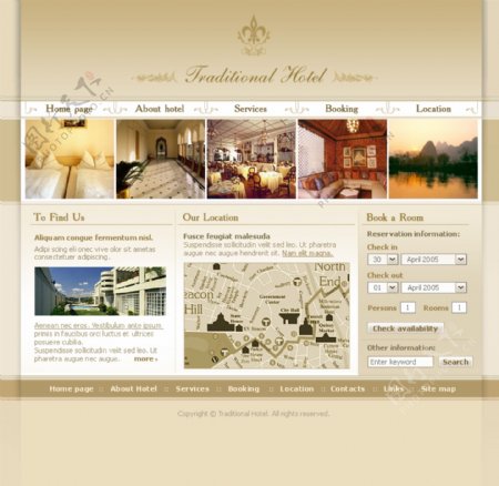 传统酒店网页模板
