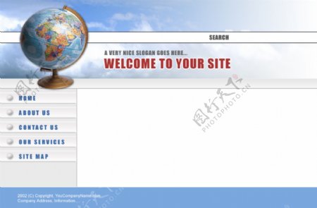 天空地球仪企业网站模板