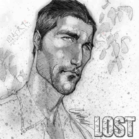 位图插画LOST迷失人物男人免费素材