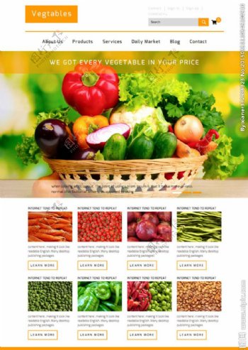 新鲜果蔬销售网站模板图片