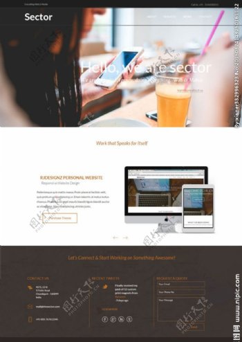 棕色高雅设计公司网站图片