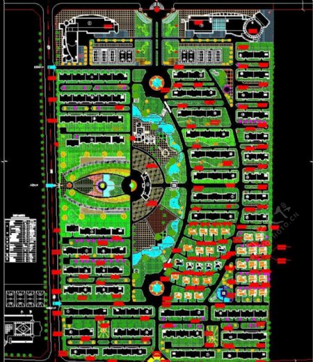 小区规划花园住宅小区总平面图