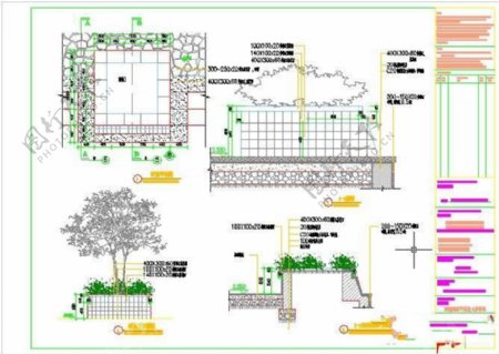 树池局部平面及大样详图