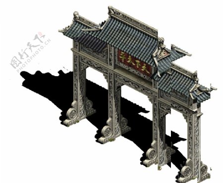 华夏古风游戏建筑png透明套图16