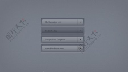 灰色简洁风格按钮UI素材