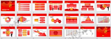 红旗出品党政PPT模板之二