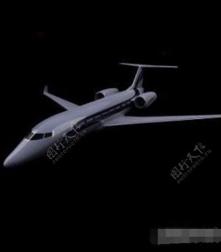 双引擎商务飞机三维模型