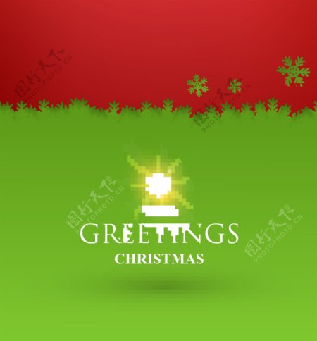 圣诞节红绿背景贺卡矢量素材