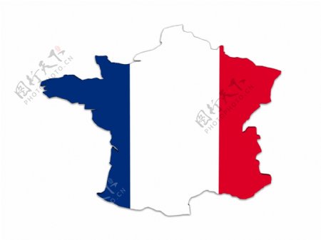 法国地图和国旗