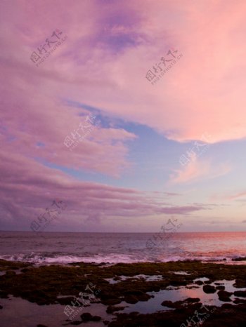 夕阳海景图片