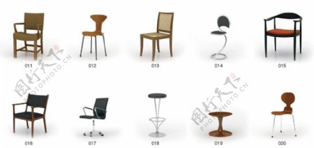 椅子设计素材3D模型素材