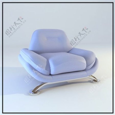 蓝色小桌椅3模型素材