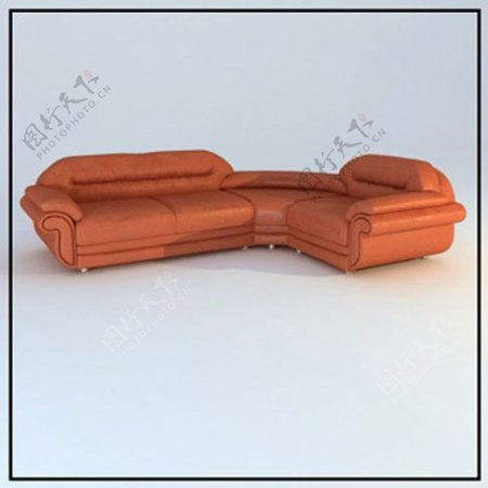 高档L型沙发3D模型
