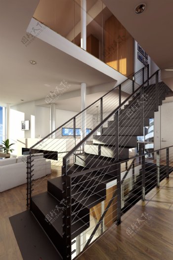现代楼梯PSD室内设计