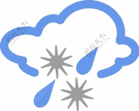 冰雹和雨天气符号剪贴画