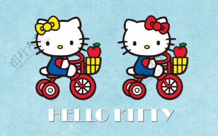凯蒂猫骑自行车