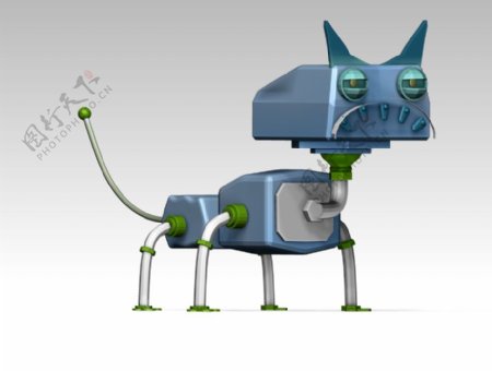 蓝色机器狗模型下载