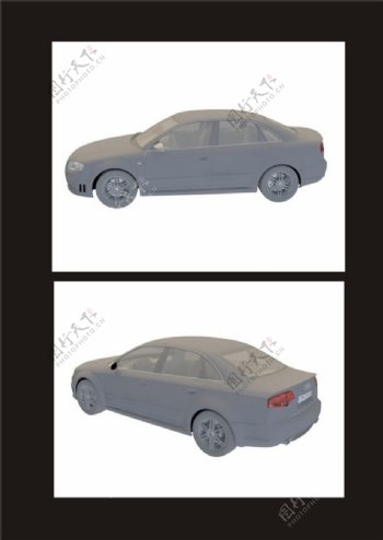 灰色奥迪轿车3d模型