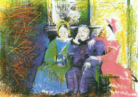 1962Portraitdefamille西班牙画家巴勃罗毕加索抽象油画人物人体油画装饰画
