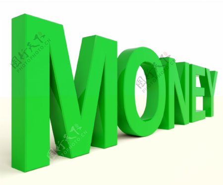 在绿色的钱作为财富的象征和金融文本