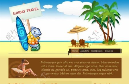度假旅游网站模板