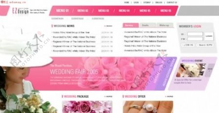 欧美礼仪婚礼服务网页模板
