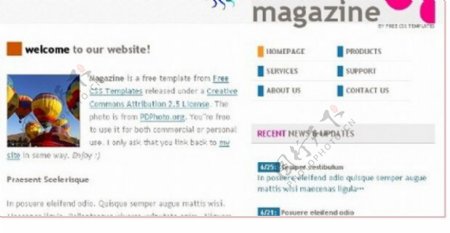 杂志信息网页模板