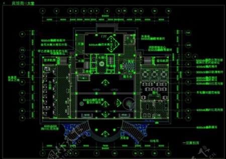 宾馆大堂平面cad图纸