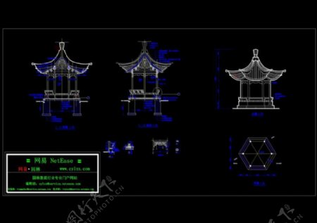 六角亭施工cad详图