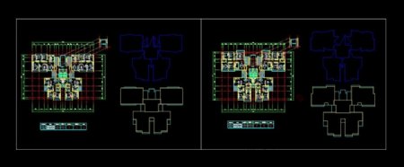 一梯四户一梯三户高层户型平面CAD