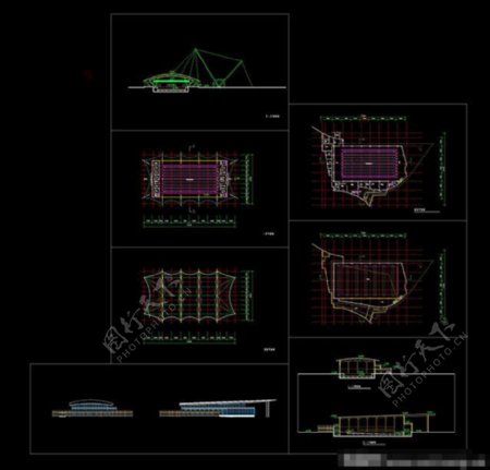 游泳馆建筑cad设计图