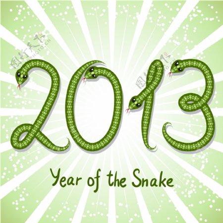 矢量2013新年蛇形背景图形