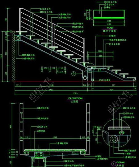 楼梯与栏杆cad详细施工图2