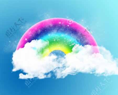 可爱彩虹云朵