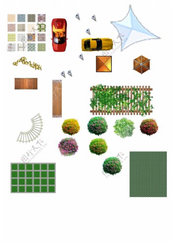 平面景观和植物图例PSD