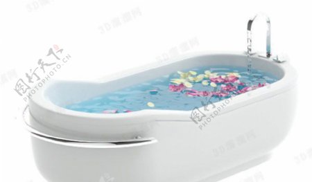 3D有水浴缸模型