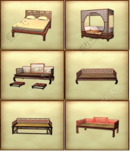 古典家具之床榻3D模型素材