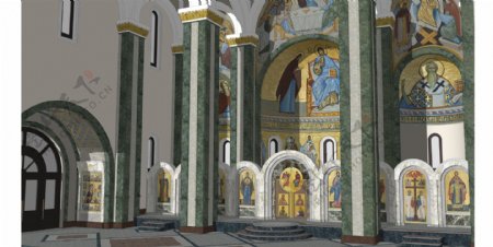 在俄罗斯东正教教堂的室内设计项目