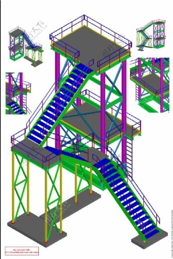 楼梯工业钢结构交流铁塔