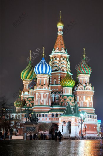 莫斯科红场美丽夜景